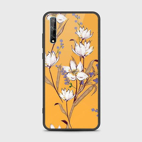 Huawei Y8p Cover - Floral Series - HQ Ultra Shine Premium Infinity Glass Soft Silicon Borders Case