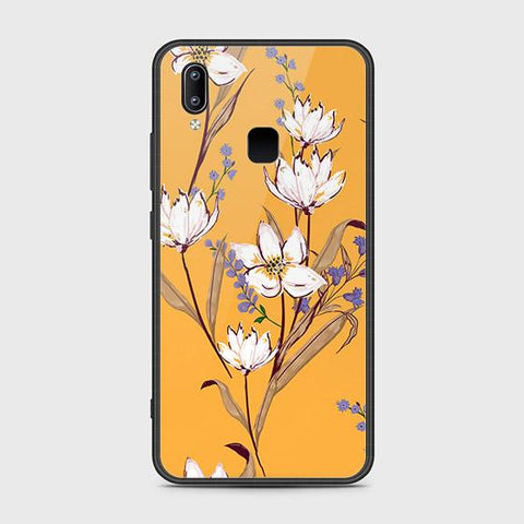 Vivo Y95 Cover - Floral Series - HQ Ultra Shine Premium Infinity Glass Soft Silicon Borders Case