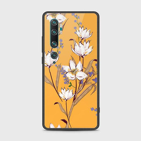 Xiaomi Mi Note 10 Cover - Floral Series - HQ Ultra Shine Premium Infinity Glass Soft Silicon Borders Case