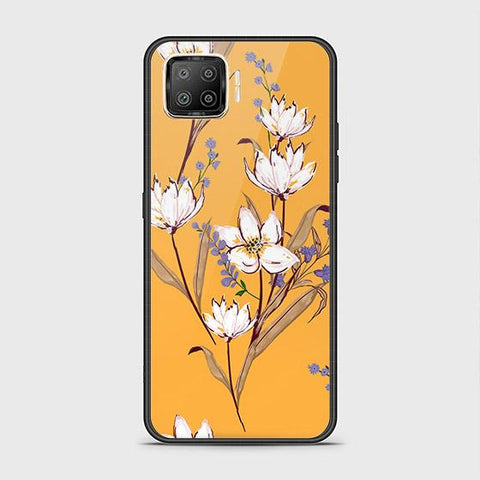 Oppo F17 Cover - Floral Series - HQ Ultra Shine Premium Infinity Glass Soft Silicon Borders Case