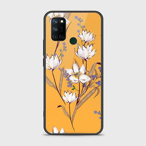 Realme C17 Cover - Floral Series - HQ Ultra Shine Premium Infinity Glass Soft Silicon Borders Case