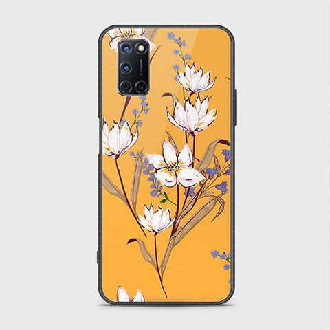 Oppo A92 Cover - Floral Series - HQ Ultra Shine Premium Infinity Glass Soft Silicon Borders Case