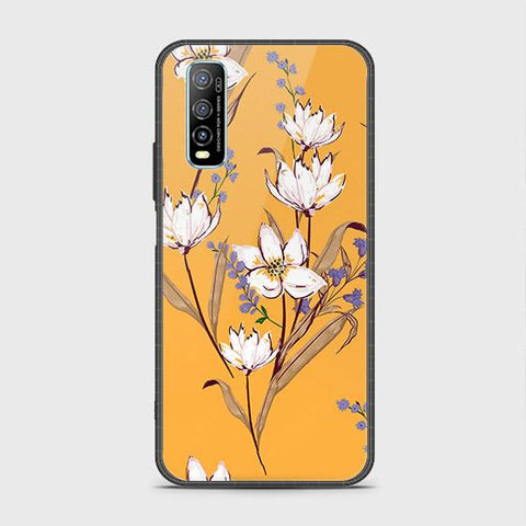 Vivo Y70s Cover - Floral Series - HQ Ultra Shine Premium Infinity Glass Soft Silicon Borders Case