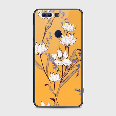 Huawei Honor 8 Cover - Floral Series - HQ Ultra Shine Premium Infinity Glass Soft Silicon Borders Case