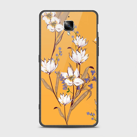 OnePlus 3 Cover- Floral Series - HQ Ultra Shine Premium Infinity Glass Soft Silicon Borders Case