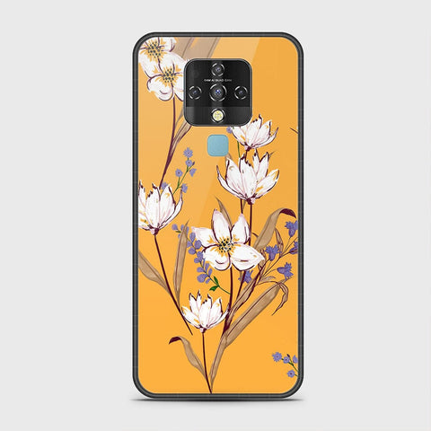 Tecno Camon 16 Cover - Floral Series - HQ Ultra Shine Premium Infinity Glass Soft Silicon Borders Case