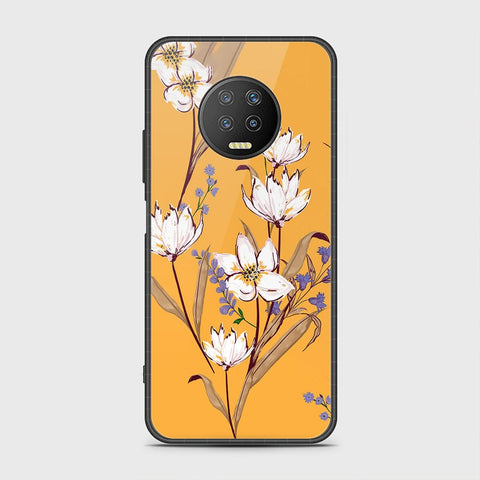 Infinix Note 7 Cover- Floral Series - HQ Ultra Shine Premium Infinity Glass Soft Silicon Borders Case