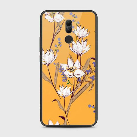 Huawei Mate 20 Lite Cover - Floral Series - HQ Ultra Shine Premium Infinity Glass Soft Silicon Borders Case