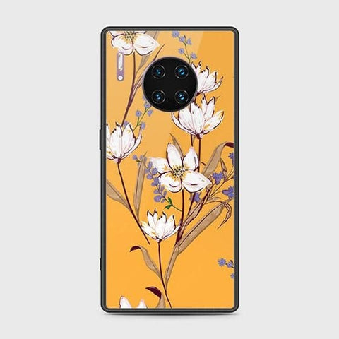 Huawei Mate 30 Pro Cover - Floral Series - HQ Ultra Shine Premium Infinity Glass Soft Silicon Borders Case