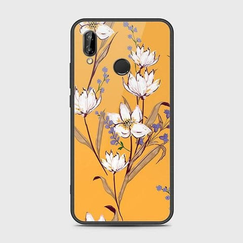 Huawei P20 Lite 2019 Cover - Floral Series - HQ Ultra Shine Premium Infinity Glass Soft Silicon Borders Case