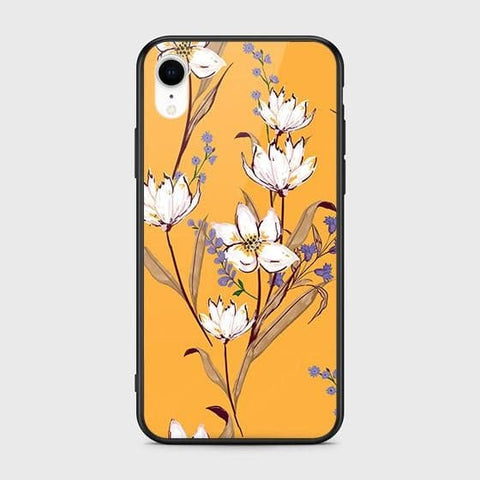 iPhone XR Cover - Floral Series - HQ Ultra Shine Premium Infinity Glass Soft Silicon Borders Case