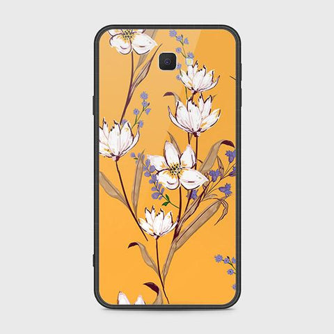 Samsung Galaxy J7 Prime Cover - Floral Series - HQ Ultra Shine Premium Infinity Glass Soft Silicon Borders Case