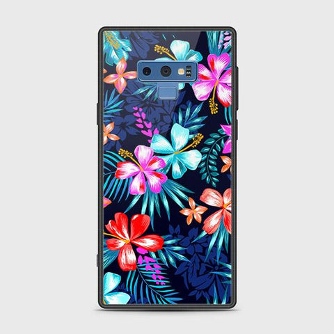 Samsung Galaxy Note 9 Cover - Floral Series - HQ Ultra Shine Premium Infinity Glass Soft Silicon Borders Case