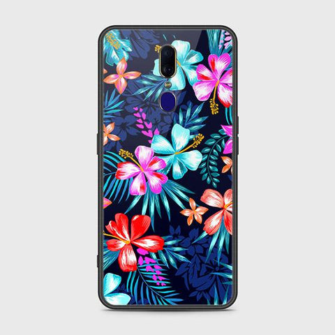 Oppo A9 Cover - Floral Series - HQ Ultra Shine Premium Infinity Glass Soft Silicon Borders Case
