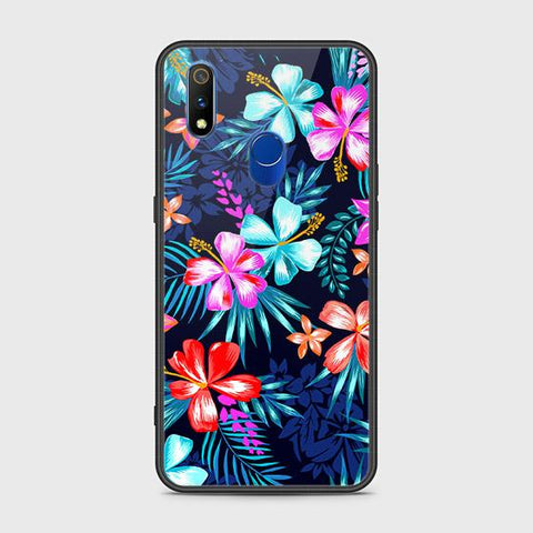 Realme 3 Pro Cover - Floral Series - HQ Ultra Shine Premium Infinity Glass Soft Silicon Borders Case