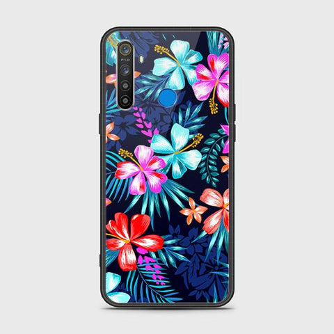 Realme 5i Cover - Floral Series - HQ Ultra Shine Premium Infinity Glass Soft Silicon Borders Case