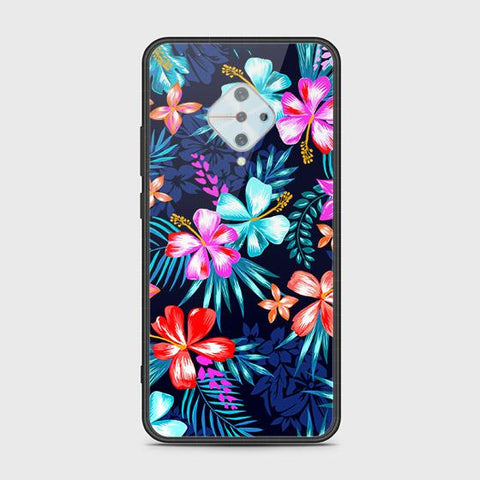 Vivo Y51 Cover - Floral Series - HQ Ultra Shine Premium Infinity Glass Soft Silicon Borders Case