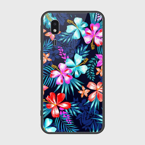 Samsung Galaxy A2 Core Cover - Floral Series - HQ Ultra Shine Premium Infinity Glass Soft Silicon Borders Case