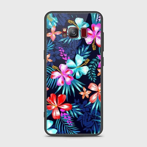 Samsung Galaxy S8 Plus Cover - Floral Series - HQ Ultra Shine Premium Infinity Glass Soft Silicon Borders Case