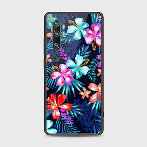 Xiaomi Mi Note 10 Cover - Floral Series - HQ Ultra Shine Premium Infinity Glass Soft Silicon Borders Case