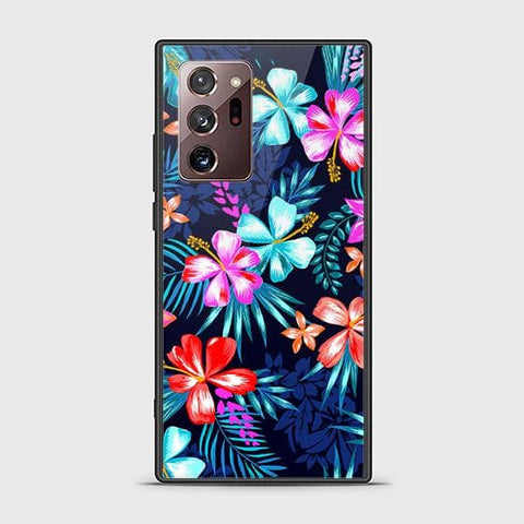 Samsung Galaxy Note 20 Ultra Cover - Floral Series - HQ Ultra Shine Premium Infinity Glass Soft Silicon Borders Case