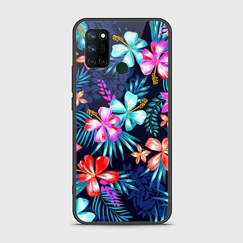 Realme C17 Cover - Floral Series - HQ Ultra Shine Premium Infinity Glass Soft Silicon Borders Case