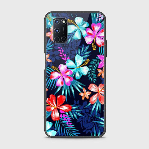 Oppo A92 Cover - Floral Series - HQ Ultra Shine Premium Infinity Glass Soft Silicon Borders Case