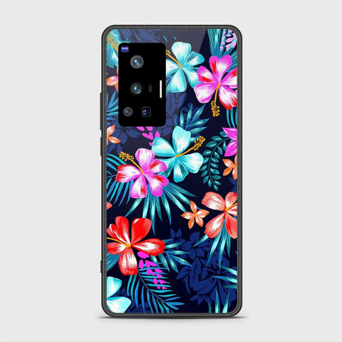 Vivo X70 Pro Cover - Floral Series - HQ Ultra Shine Premium Infinity Glass Soft Silicon Borders Case