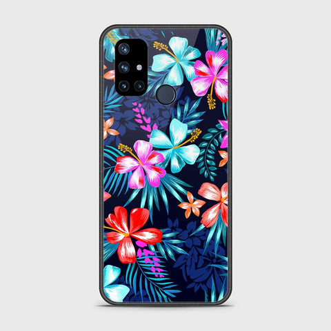 OnePlus Nord N10 5G Cover- Floral Series - HQ Ultra Shine Premium Infinity Glass Soft Silicon Borders Case