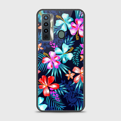 Tecno Camon 17 Cover - Floral Series - HQ Ultra Shine Premium Infinity Glass Soft Silicon Borders Case