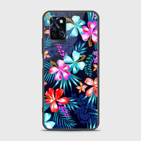 Infinix Note 10 Pro Cover- Floral Series - HQ Ultra Shine Premium Infinity Glass Soft Silicon Borders Case