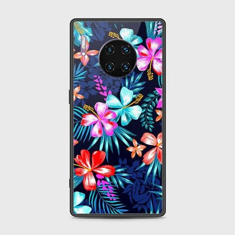 Huawei Mate 30 Pro Cover - Floral Series - HQ Ultra Shine Premium Infinity Glass Soft Silicon Borders Case