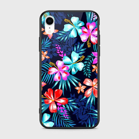 iPhone XR Cover - Floral Series - HQ Ultra Shine Premium Infinity Glass Soft Silicon Borders Case