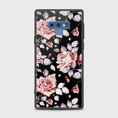 Samsung Galaxy Note 9 Cover - Floral Series - HQ Ultra Shine Premium Infinity Glass Soft Silicon Borders Case