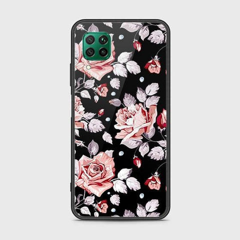 Huawei P40 Lite Cover - Floral Series - HQ Ultra Shine Premium Infinity Glass Soft Silicon Borders Case