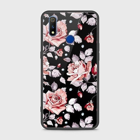 Realme 3 Cover - Floral Series - HQ Ultra Shine Premium Infinity Glass Soft Silicon Borders Case