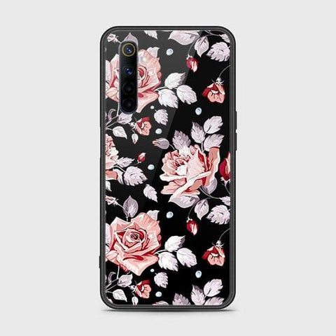 Realme 6 Cover - Floral Series - HQ Ultra Shine Premium Infinity Glass Soft Silicon Borders Case