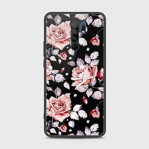 Xiaomi Redmi 9 Cover - Floral Series - HQ Ultra Shine Premium Infinity Glass Soft Silicon Borders Case