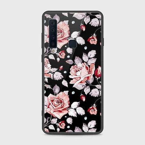 Samsung Galaxy A9 2018 Cover - Floral Series - HQ Ultra Shine Premium Infinity Glass Soft Silicon Borders Case