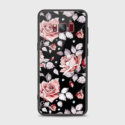 Samsung Galaxy S8 Plus Cover - Floral Series - HQ Ultra Shine Premium Infinity Glass Soft Silicon Borders Case