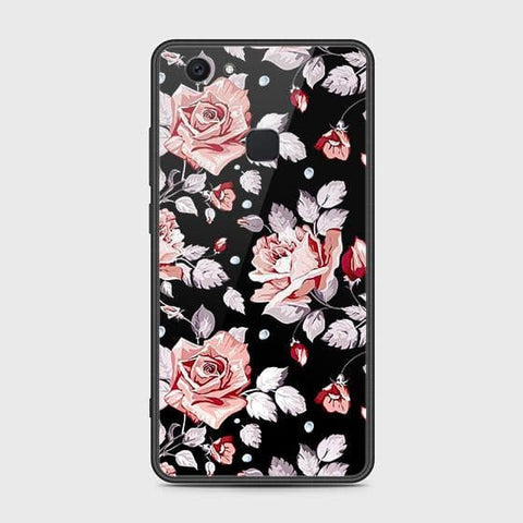 Vivo V7 Plus Cover - Floral Series - HQ Ultra Shine Premium Infinity Glass Soft Silicon Borders Case