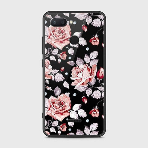 Xiaomi Redmi 6 Cover - Floral Series - HQ Ultra Shine Premium Infinity Glass Soft Silicon Borders Case