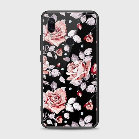 Xiaomi Redmi Note 7 Cover - Floral Series - HQ Ultra Shine Premium Infinity Glass Soft Silicon Borders Case