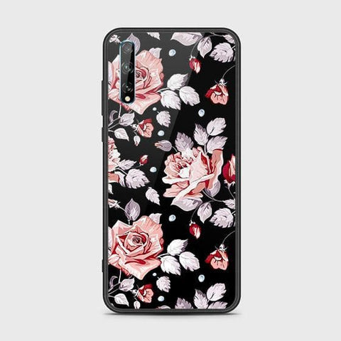 Huawei Y8p Cover - Floral Series - HQ Ultra Shine Premium Infinity Glass Soft Silicon Borders Case