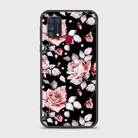 Samsung Galaxy M31 Cover - Floral Series - HQ Ultra Shine Premium Infinity Glass Soft Silicon Borders Case