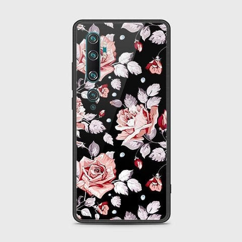 Xiaomi Mi Note 10 Cover - Floral Series - HQ Ultra Shine Premium Infinity Glass Soft Silicon Borders Case