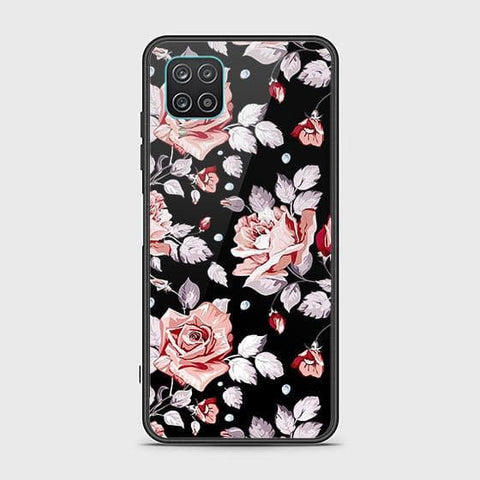 Samsung Galaxy A12 Cover - Floral Series - HQ Ultra Shine Premium Infinity Glass Soft Silicon Borders Case