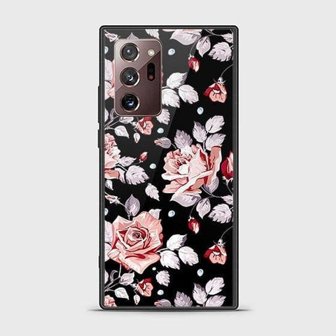 Samsung Galaxy Note 20 Ultra Cover - Floral Series - HQ Ultra Shine Premium Infinity Glass Soft Silicon Borders Case
