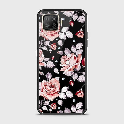 Oppo F17 Cover - Floral Series - HQ Ultra Shine Premium Infinity Glass Soft Silicon Borders Case