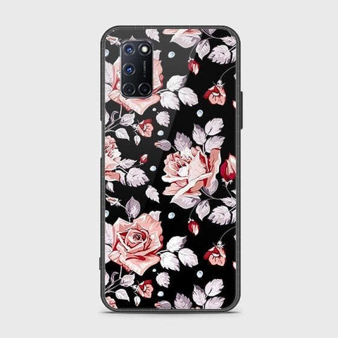 Oppo A92 Cover - Floral Series - HQ Ultra Shine Premium Infinity Glass Soft Silicon Borders Case